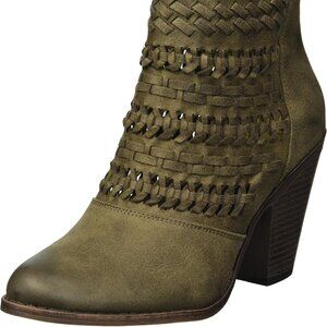 Fergalicious Wanderer Olive Green Ankle Bootie Size 12